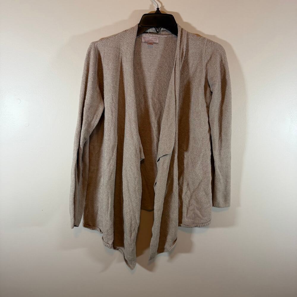 Barefoot Dreams CozyChic Lite Island Wrap Cardigan Girls 12/14 Neutral Tan